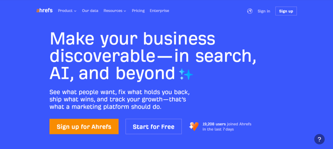 Ahrefs—AI Marketing Platform Powered by Big Data