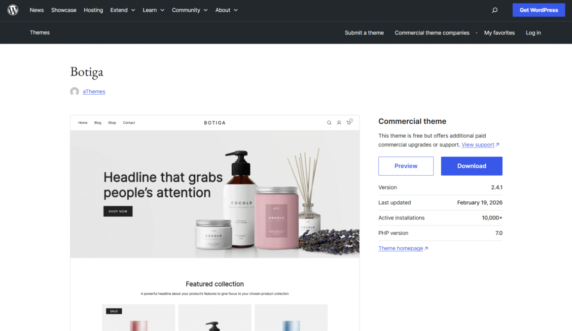 Botiga WordPress Theme