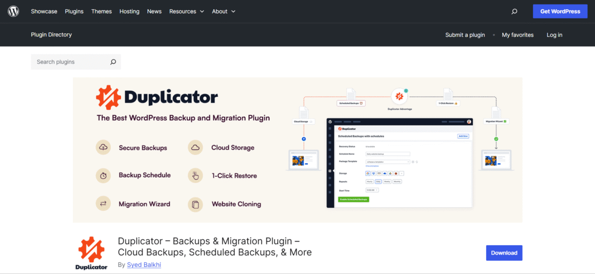 Duplicator Migration plugin