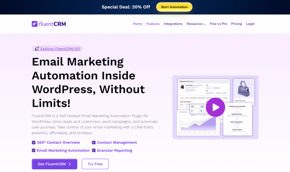 Marketing Automation For WordPress FluentCRM