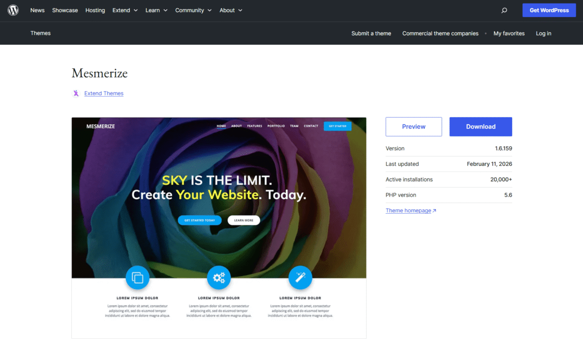 Mesmerize WordPress Theme