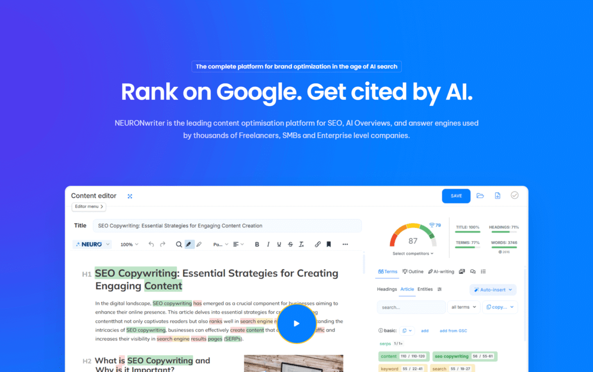 NeuronWriter SEO Tool