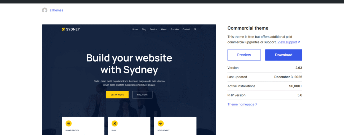 Sydney WordPress Theme