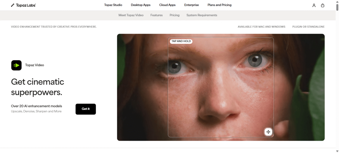 Topaz Video—Topaz Video AI is designed for creators