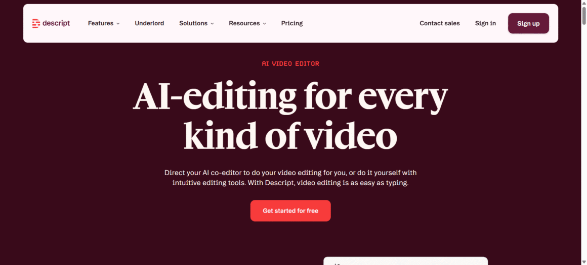 Descript’s AI editor