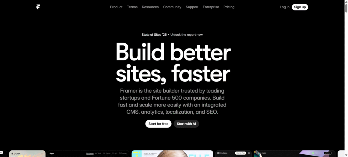 Framer - Text-to-UI website builders