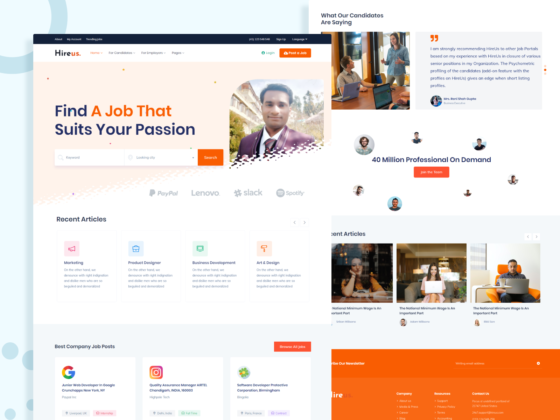 Hireus - Job Board HTML Template