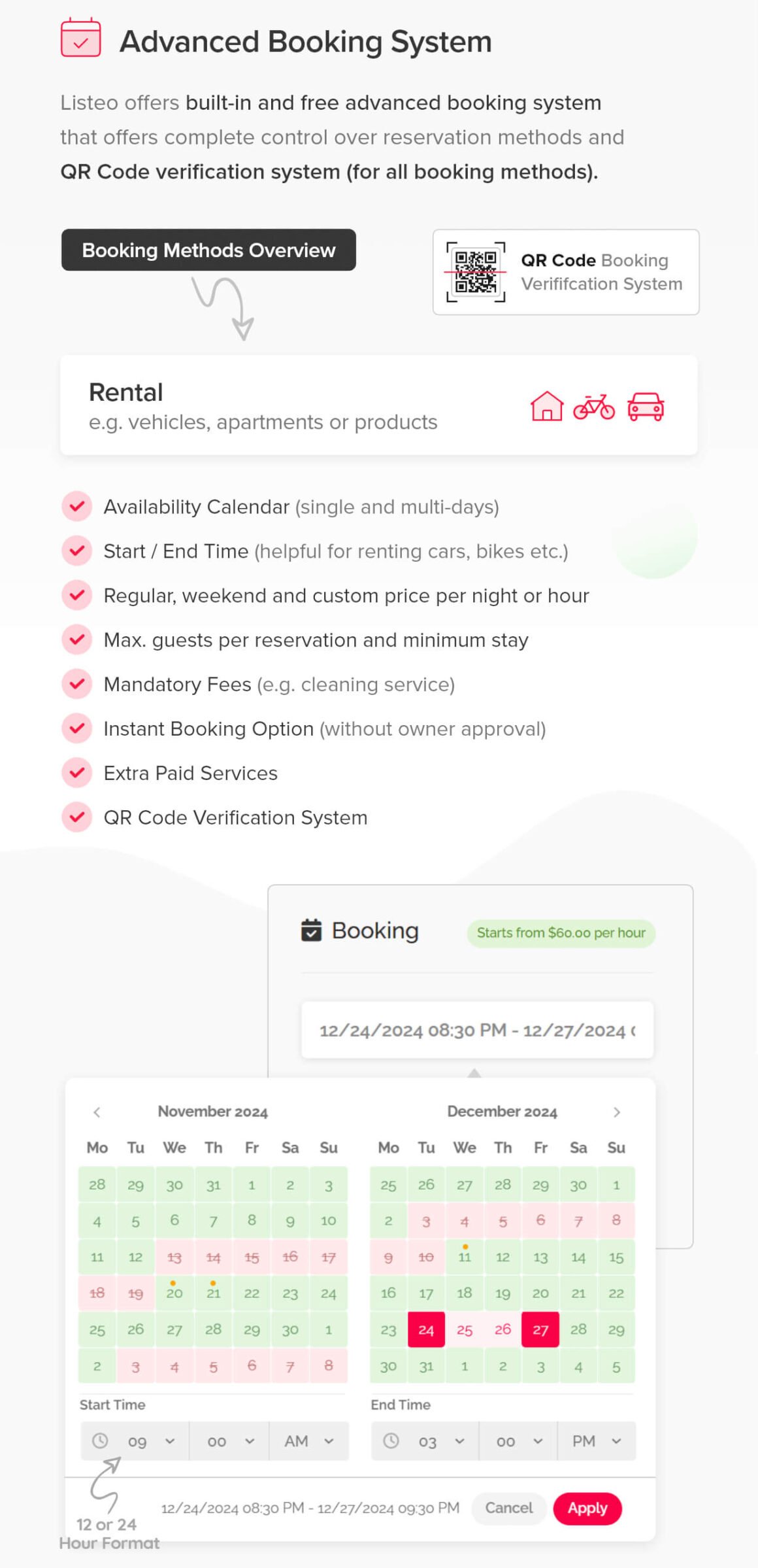Listeo Theme features