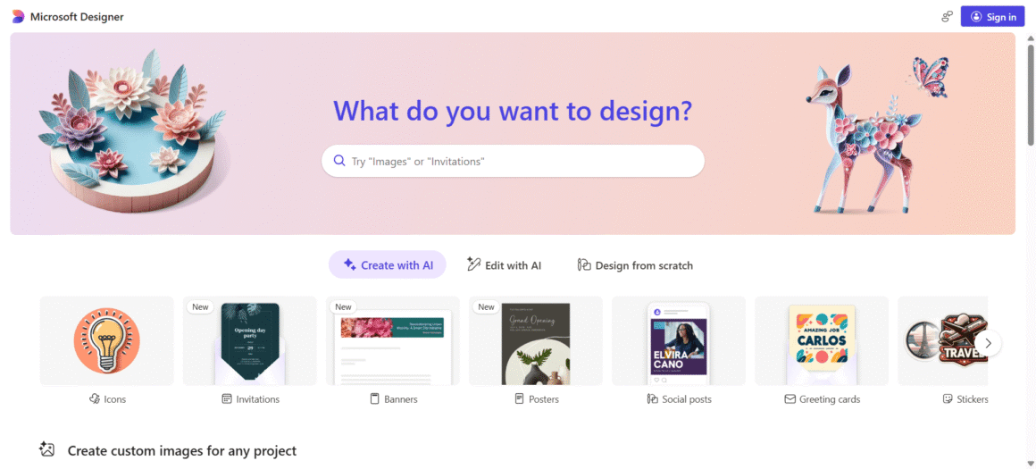 Microsoft Designer - AI picture generator