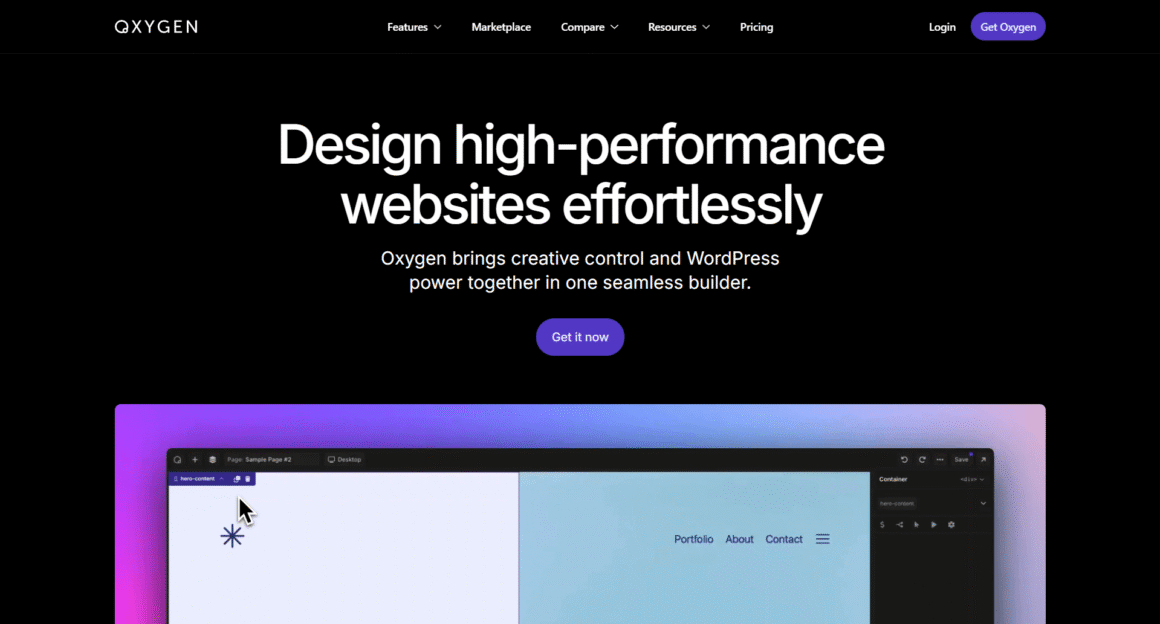 Design and performance of oxygen builder