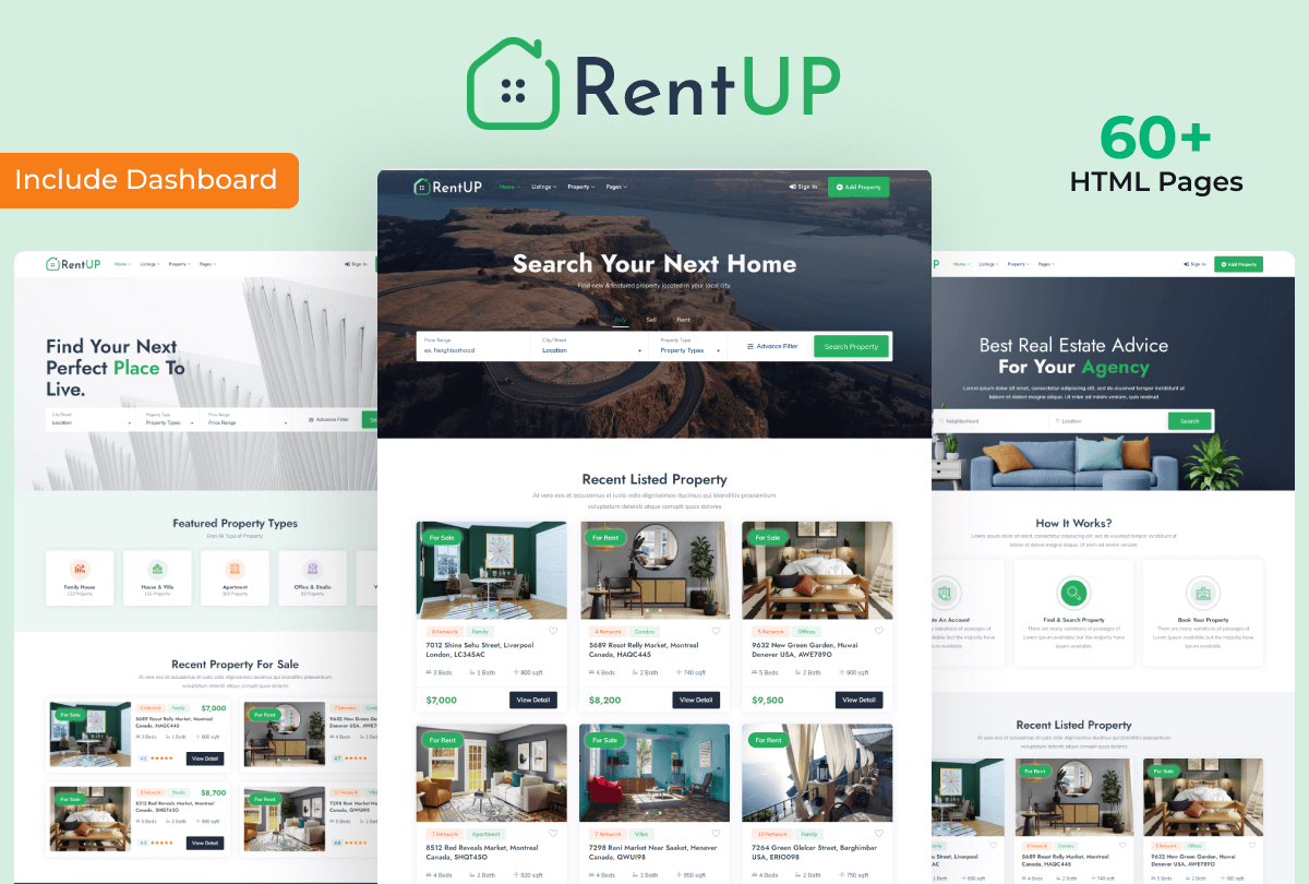 RentUp - Real Estate HTML Template