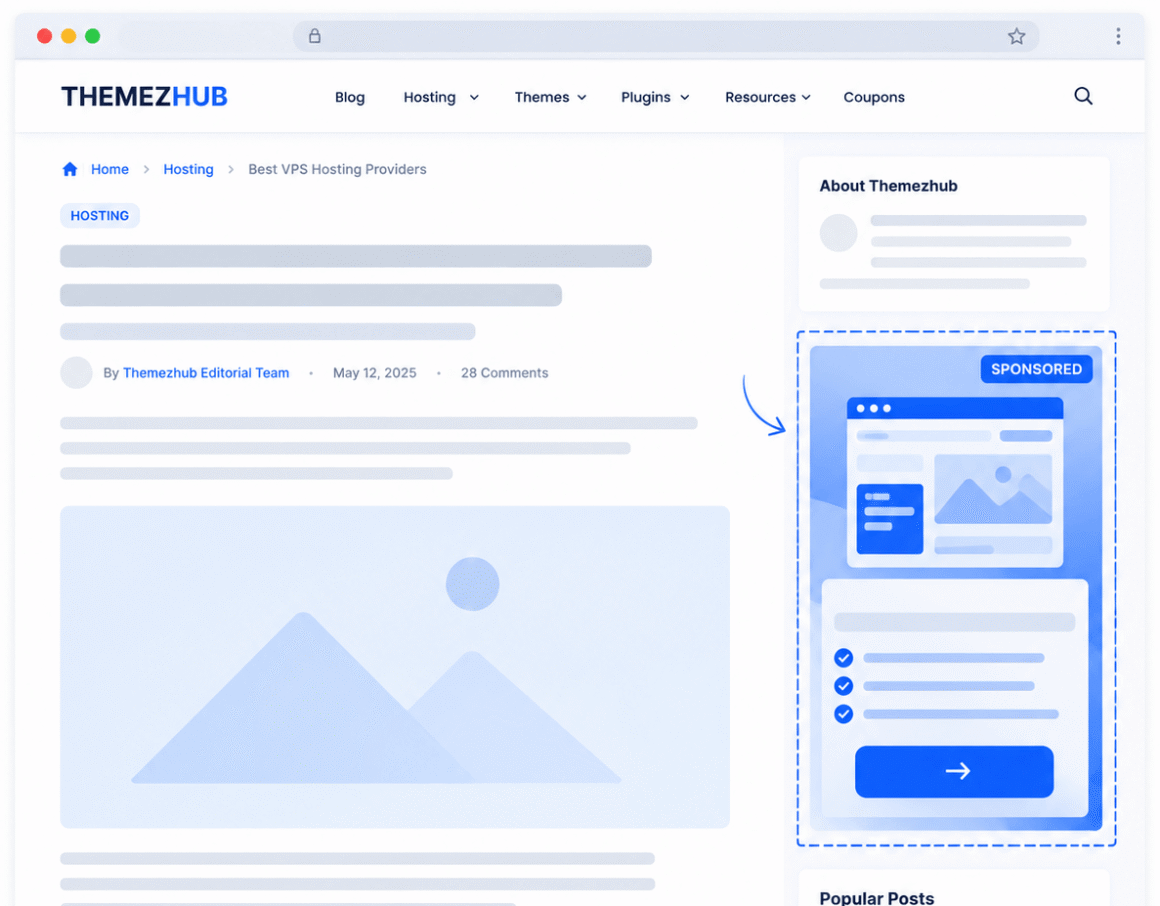 Themezhub Sidebar Promotion Placement