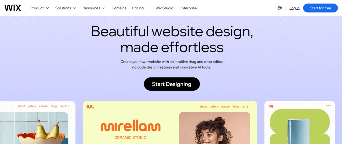 Wix Web Design option