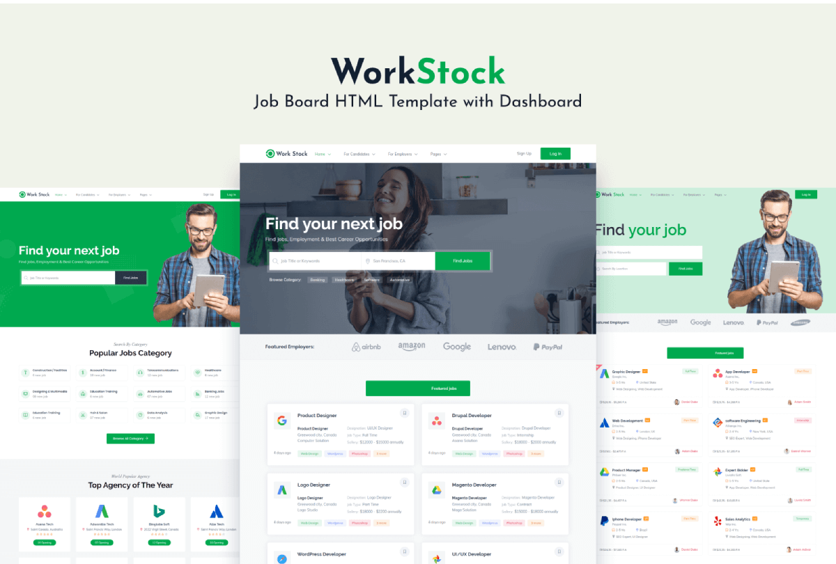 Work Stocks - Job Board HTML Template